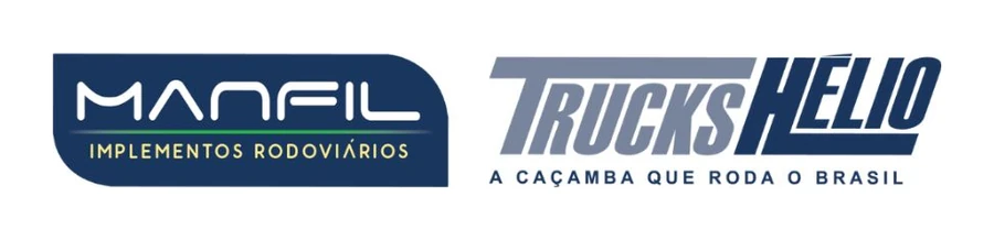 Logomarcas da Manfil Implementos Rodoviários e da Trucks Hélio